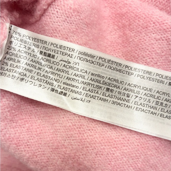 Mango Baby Pink Turtleneck Cropped Sweater Size Small - Picture 7 of 7